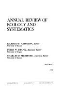 Cover of Annual Review of Ecology and Systematics by Richard F. Johnston