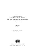 Front cover of John Marston's The wonder of women, or The tragedy of Sophonisba by Marston