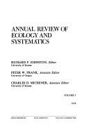 Cover of Annual Review of Ecology and Systematics by Richard F. Johnston