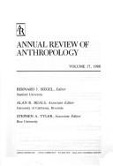Cover of Annual review of anthropology by Bernard J. Siegel