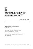Cover of Annual review of anthropology. by Bernard J. Siegel