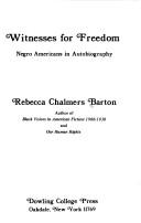 Front cover of Witnesses for freedom by Rebecca Chalmers Barton