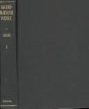 Front cover of Mathe-Matische Werke by Karl G. Jacobi