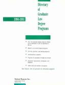 Front cover of Directory of graduate law degree programs by Richard Hermann