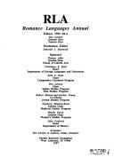 Cover of Romance Languages Annual by Unknown