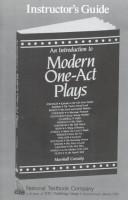 Front cover of An Introduction to Modern One-Act Plays by Marshall Cassady