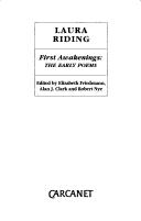 Cover of First awakenings by Laura Riding