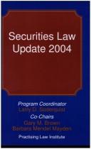 Cover of Securities law update 2004 by Gary M. Brown