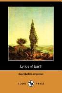 Front cover of Lyrics of earth by Archibald Lampman