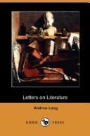 Front cover of Letters on literature by Andrew Lang