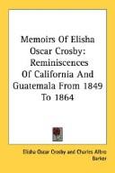 Front cover of Memoirs Of Elisha Oscar Crosby by Elisha Oscar Crosby