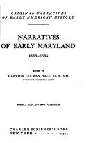 Cover of Narratives of early Maryland, 1633-1684 by Clayton Colman Hall