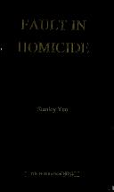 Front cover of Fault in Homicide by Stanley Yeo