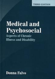 Front cover of Medical and Psychosocial Aspects of Chronic Illness and Disability by Donna Falvo
