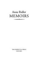 Cover of Memoirs by Anne Ridler