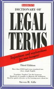 Cover of Dictionary of legal terms by Steven H. Gifis