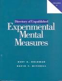 Front cover of Directory of unpublished experimental mental measures by Bert A. Goldman