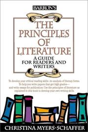 Cover of The principles of literature by Christina Myers-Shaffer