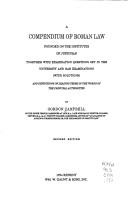 Front cover of A compendium of Roman law by Gordon Campbell