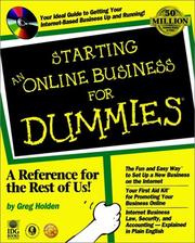 Front cover of Starting an online business for dummies by Greg Holden