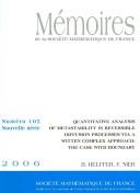 Front cover of Quantitative Analysis of Metastability in Reversible Diffusion Processes Via a Witten Complex Approach by Bernard Helffer