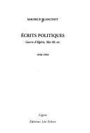 Front cover of Ecrits politiques (1958-1993) by Maurice Blanchot