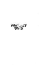 Cover of Schellings Werke by Friedrich Wilhelm Joseph von Schelling