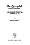 Front cover of Eine "Wissenschaft vom Menschen" by Heino Heinrich Nau
