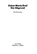 Front cover of Der Abgrund by Oskar Maria Graf