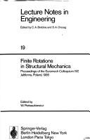 Front cover of Finite Rotations in Structural Mechanics by Wojciech Pietraszkiewicz