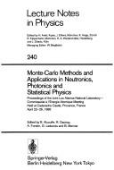 Front cover of Monte carlo methods and applications in neutronics, photonics and statistical physics by R. Alcouffe