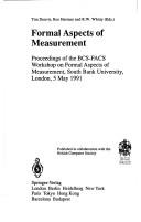 Front cover of Formal aspects of measurement by BCS-FACS Workshop on Formal Aspects of Measurement (1991 South Bank University)