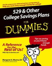 Front cover of 529 & Other College Savings Plans for Dummies by Margaret A. Munro