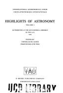 Front cover of Highlights of Astronomy, Volume 2 by C.de Jager