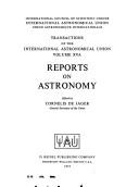 Cover of Transactions of the International Astronomical Union:Reports on Astronomy (Transactions of the International Astronomical Union) by C. Jager