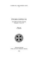 Front cover of Etudes coptes VII by Journée d'études coptes (9th 1999 Montpellier, France)