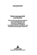 Cover of Diskurspragmatik Und Syntax by Uta Schmitt