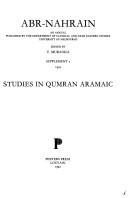 Front cover of Studies in Qumran Aramaic by Muraoka T.