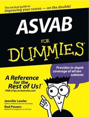 Cover of ASVAB for dummies by Jennifer Lawler