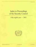 Front cover of Index To Proceedings Of The Security Council by Unknown