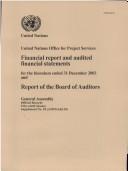 Front cover of Financial Report And Audited Financial Statements For The Biennium Ended 31 December 2003 And Report Of The Board Of Auditors by Unknown