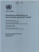 Front cover of Resolutions And Decisions Of The Economic And Social Council 2003 by Unknown