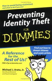 Cover of Preventing identity theft for dummies by Michael J. Arata