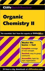 Front cover of Organic Chemistry II (Cliffs Quick Review) by Frank Pellegrini