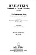 Front cover of Beilstein Hdbk Suppl Ser Vvol 26/13 by Unknown