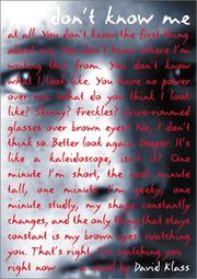 Cover of You Don't Know Me by David Klass