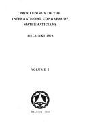 Front cover of Proceedings of the International Congress of Mathematicians, Helsinki, 1978 by International Congress of Mathematicians (1978 Helsinki)