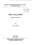 Front cover of Rätt och politik by Dag Anckar