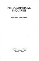 Front cover of Philosophical Enquiries by Margaret Chatterjee
