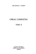 Cover of Obras completas by José Ortega y Gasset